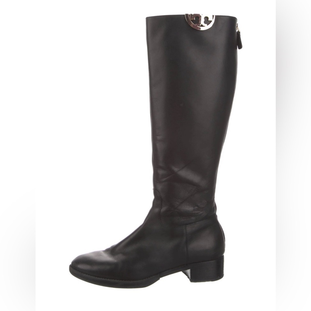 Tory Burch Sidney  leather tall riding boots sz 10 dark brown